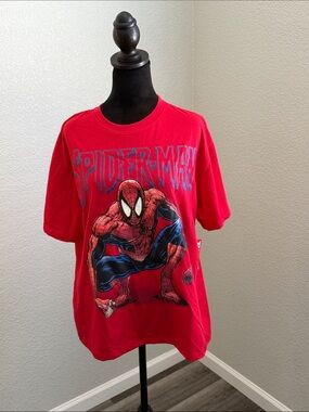 NWT Marvel Spider-Man Red Graphic Tee with Blue Accents